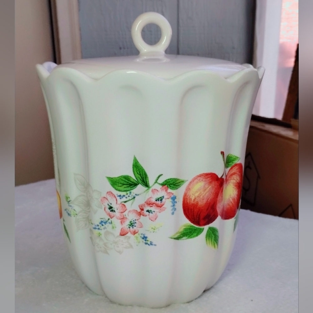 Vintage Corelle Chutney Large Canister And Lid